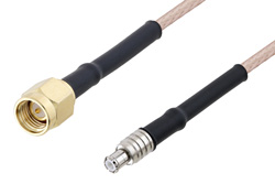 SMA Male to MCX Plug Cable Using RG316 Coax with HeatShrink, LF Solder