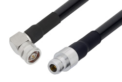 N Male Right Angle to N Female Cable Using LMR-600 Coax with HeatShrink
