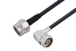 N Male to N Male Right Angle Cable Using LMR-240 Coax, LF Solder, RoHS