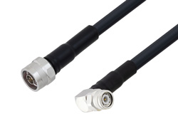 N Male to TNC Male Right Angle Cable 100 CM Length Using LMR-400 Coax with HeatShrink