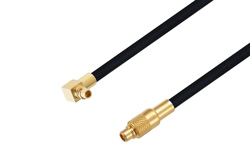 MMCX Plug Right Angle to MMCX Plug Cable 150 cm Length Using PE-SR405FLJ Coax