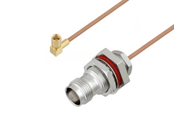 SSMC Plug Right Angle to TNC Female Bulkhead Cable Using RG178 Coax