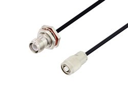 Reverse Polarity TNC Female Bulkhead to Reverse Polarity TNC Male Cable 50 cm Length Using PE-SR402FLJ Coax