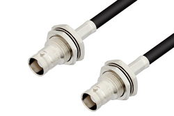 75 Ohm BNC Female Bulkhead to 75 Ohm BNC Female Bulkhead Cable 50 cm Length Using 93 Ohm RG62 Coax