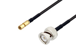 SSMC Plug to BNC Male Cable 12 Inch Length Using RG174 Coax with HeatShrink