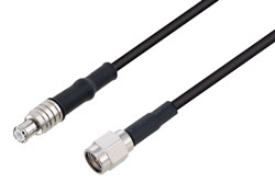 MCX Plug to SMA Male Cable 100 cm Length Using LMR-100 Coax