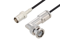 BNC Female to BNC Male Right Angle Cable 100 cm Length Using RG174 Coax