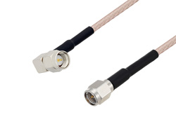 SMA Male Right Angle to SMA Male Cable 50 cm Length Using RG316-DS Coax