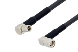 SMB Plug Right Angle to SMA Male Right Angle Cable 12 Inch Length Using LMR-195 Coax with HeatShrink