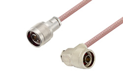 N Male to N Male Right Angle Cable Using RG142 Coax