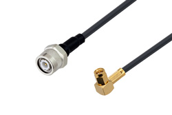 TNC Male to SMA Male Right Angle Cable 150 cm Length Using LMR-200 Coax