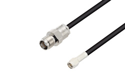 TNC Female to SMA Male Cable 24 Inch Length Using 53 Ohm RG55 Coax