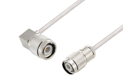TNC Male Right Angle to TNC Male Cable 150 cm Length Using PE-SR402AL Coax