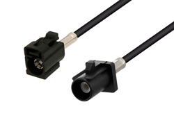 Black FAKRA Plug to FAKRA Jack Cable Using LMR-100 Coax
