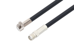 MCX Plug Right Angle to SMA Female Cable 12 Inch Using LMR-195 Coax