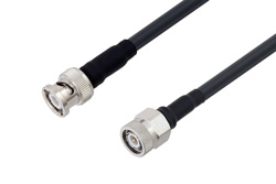 BNC Male to TNC Male Low Loss Cable 12 Inch Length Using LMR-240-DB Coax