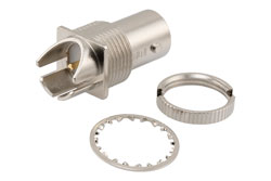 12G SDI 75 Ohm BNC Female Bulkhead Mount Connector Solder Attachment 0.062