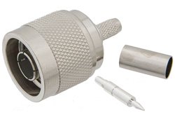 N Male Connector Crimp/Crimp Attachment for RG55, RG141, RG142, RG223, RG400