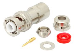 MHV Male Connector Clamp/Solder Attachment for RG58, RG55, RG141, RG142, RG223, RG400, RG303, PE-C195, PE-P195, LMR-195