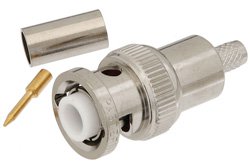 MHV Male Connector Crimp/Solder Attachment for RG58, RG303, RG141, PE-C195, PE-P195, LMR-195, 0.195 inch