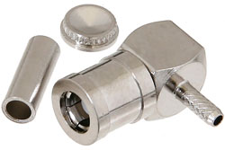 SMB Plug Right Angle Connector Crimp/Solder Attachment For RG178, RG196