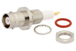 MHV Female Bulkhead Mount Connector Solder Attachment Solder Cup Terminal, .380 inch DD Hole