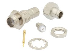 SMB Jack Bulkhead Connector Clamp/Solder Attachment For RG174, RG316, RG188, .177 inch D Hole