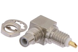 SMC Jack Right Angle Bulkhead Mount Connector Solder Attachment Solder Cup Terminal, .177 inch D Hole