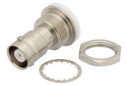 MHV Female Bulkhead Mount Connector Solder Attachment Turret Terminal, .537 inch D Hole