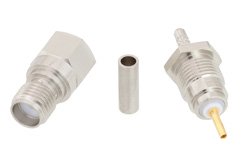 SMA Female Connector Crimp/Solder Attachment for RG178, RG196