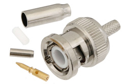BNC Male Connector Crimp/Solder Attachment For RG188-DS, RG316-DS