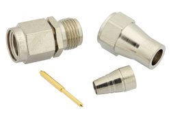 SMA Male Connector Clamp/Solder Attachment for RG180, RG195, PE-B150