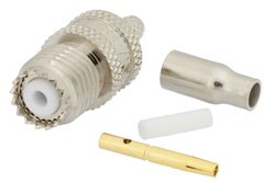 Mini UHF Female Connector Crimp/Solder Attachment For RG174, RG316, RG188