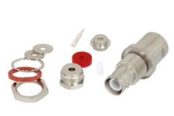 SHV Jack Bulkhead Mount Connector Clamp/Solder Attachment for RG174, RG316, RG188, .480 inch D Hole