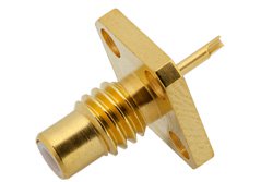 SMC Jack Connector Solder Attachment 4 Hole Flange Solder Cup Terminal, .232 inch Hole Spacing