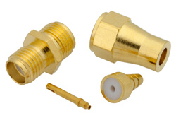 SMA Female Connector Clamp/Solder Attachment for RG188-DS, RG316-DS