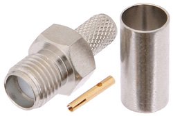 RT SMA Female Connector Crimp/Solder Attachment for RG55, RG141, RG142, RG223, RG400