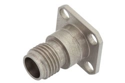 2.4mm Female Connector Solder Attachment 4 Hole Flange Tab Terminal, .340 inch Hole Spacing