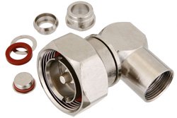 7/16 DIN Male Right Angle Connector Clamp/Solder Attachment for RG213, RG214, RG8, RG9, RG225, RG393, RG215