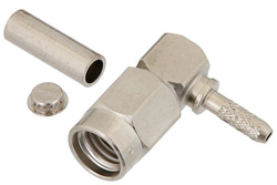 SSMA Male Right Angle Connector Crimp/Solder Attachment for RG178, RG196