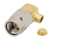 SSMA Male Right Angle Connector Solder Attachment for PE-SR405AL, PE-SR405FL, PE-SR405FLJ, RG405