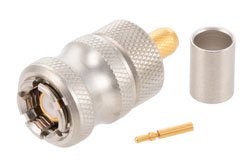 SMA Male QD Connector Crimp/Solder Attachment for PE-C195, PE-P195, RG58, RG141, RG303, LMR-195, 0.195 inch