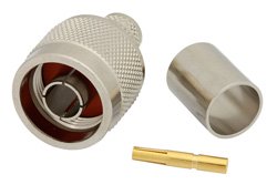 RP N Male Connector Crimp/Solder Attachment For RG214, RG393