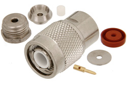 TNC Male Connector Clamp/Solder Attachment for RG178, RG196