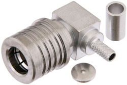 QMA Male Right Angle Connector Crimp/Solder Attachment For RG174, RG316, RG188