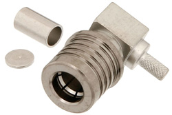 QMA Male Right Angle Connector Crimp/Solder Attachment for RG316-DS, RG188-DS