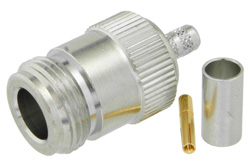 N Female Connector Crimp/Solder Attachment for PE-C195, PE-P195, RG58, RG141, RG303, LMR-195, 0.195 inch