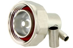 7/16 DIN Male Right Angle Connector Crimp/Solder Attachment for PE-C240, RG8X, 0.240 inch, LMR-240, LMR-240-DB, LMR-240-UF, B7808A