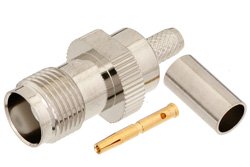 TNC Female Connector Crimp/Solder Attachment for RG55, RG142, RG223, RG400