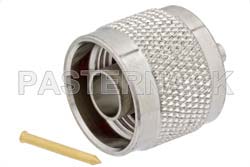 N Male Connector Solder Attachment for PE-SR405AL, PE-SR405FL, PE-SR405FLJ, PE-SR405TN, RG405
